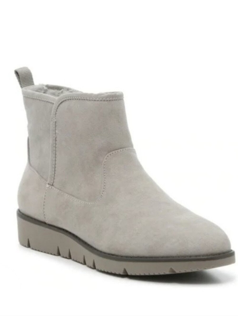 Kelly And Katie Bashia Women’s Suede Faux Fur Lining Zip-up Ankle Boots Grey